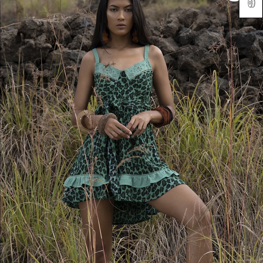 BNWT Tulle and Batiste mini leopard dress